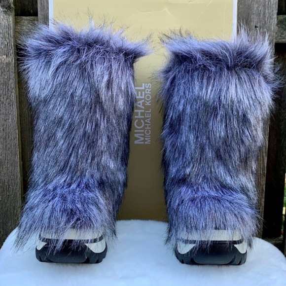 MICHAEL KORS Gamma Platform Fur Hair On Insulated Winter Boots, Size 6 - Picture 3 of 12